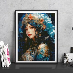JMP0152_princess, full coverage cross stitch pattern PDF, Cross Stitch chart, Counted Cross Stitch pattern, Instant PDF Download
