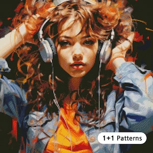 JMP0191_In the Music, full coverage cross stitch pattern PDF, Cross Stitch chart, Counted Cross Stitch pattern, Instant PDF Download