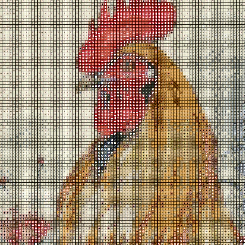 Jmp0068_wild Rooster, Cross Stitch Pattern PDF, Cross Stitch Chart ...