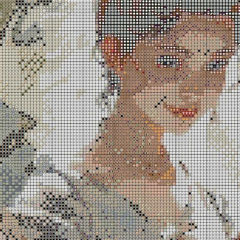 May include: A close-up of a woman's face, with her hair pulled back and a hint of a smile. Her eyes are blue and her lips are red. The background is a soft, white, and gray pattern.