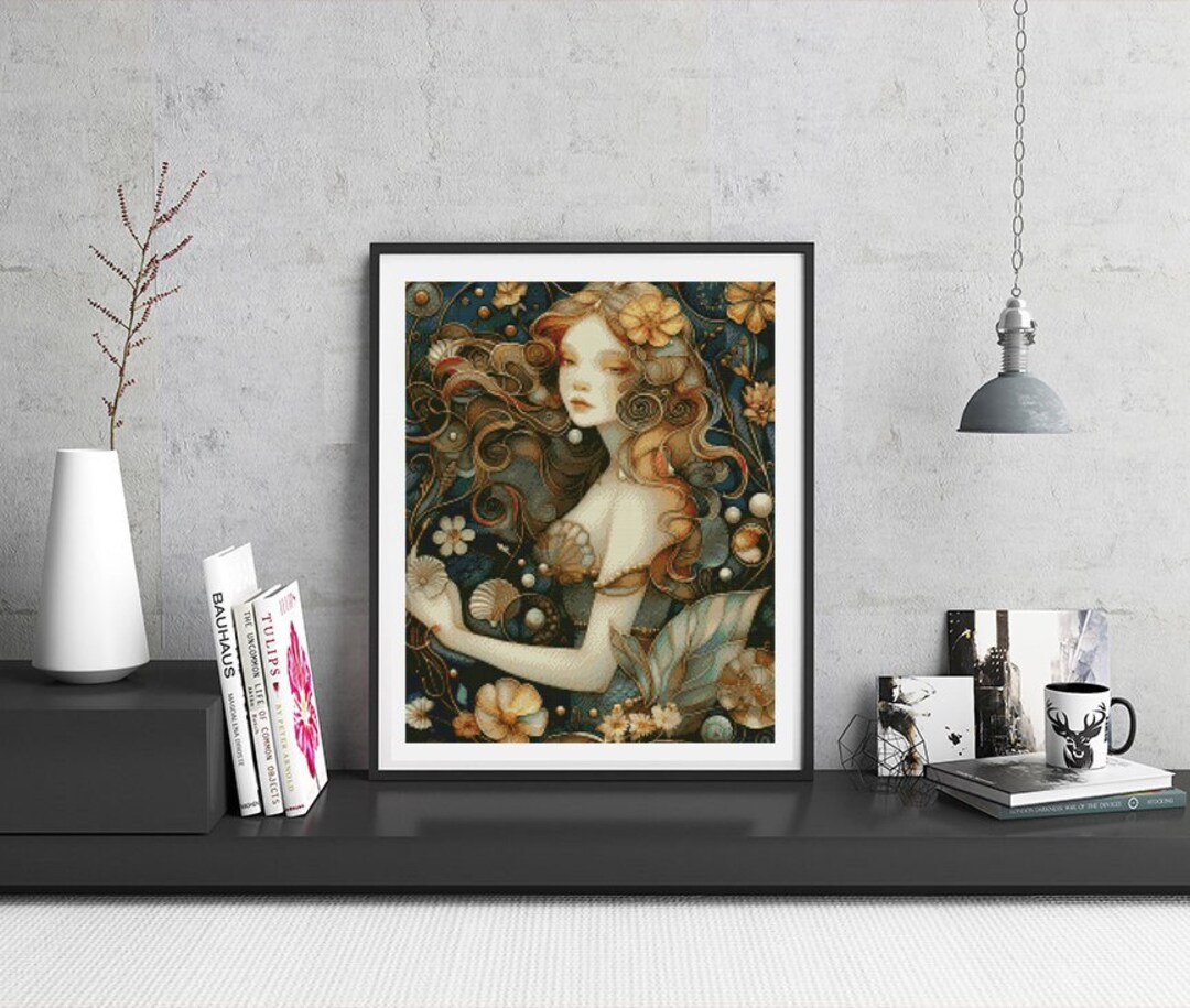 JMP0536 Mermaid PDF Cross Stitch Pattern Full Coverage Instant Download ...