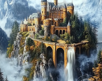 JMP0784 sky castle PDF cross stitch pattern full coverage Instant Download