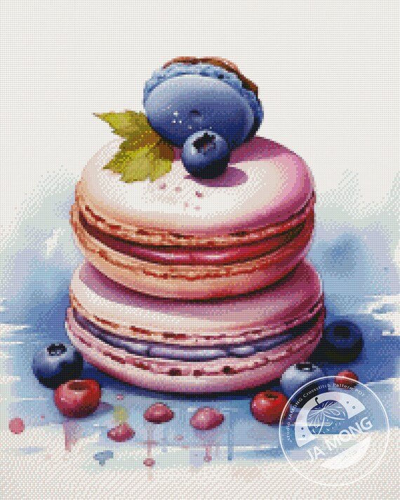 JMP0072 Sweet Macaron PDF Cross Stitch Pattern Full Coverage