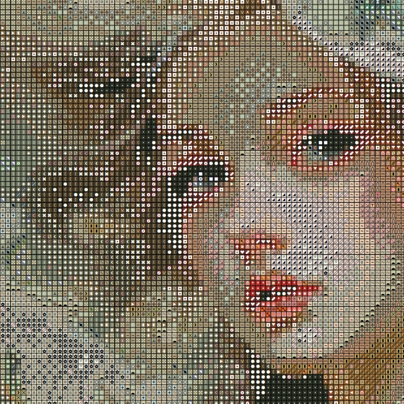 Jmp0209_lady With Roses, Full Coverage Cross Stitch Pattern PDF, Cross