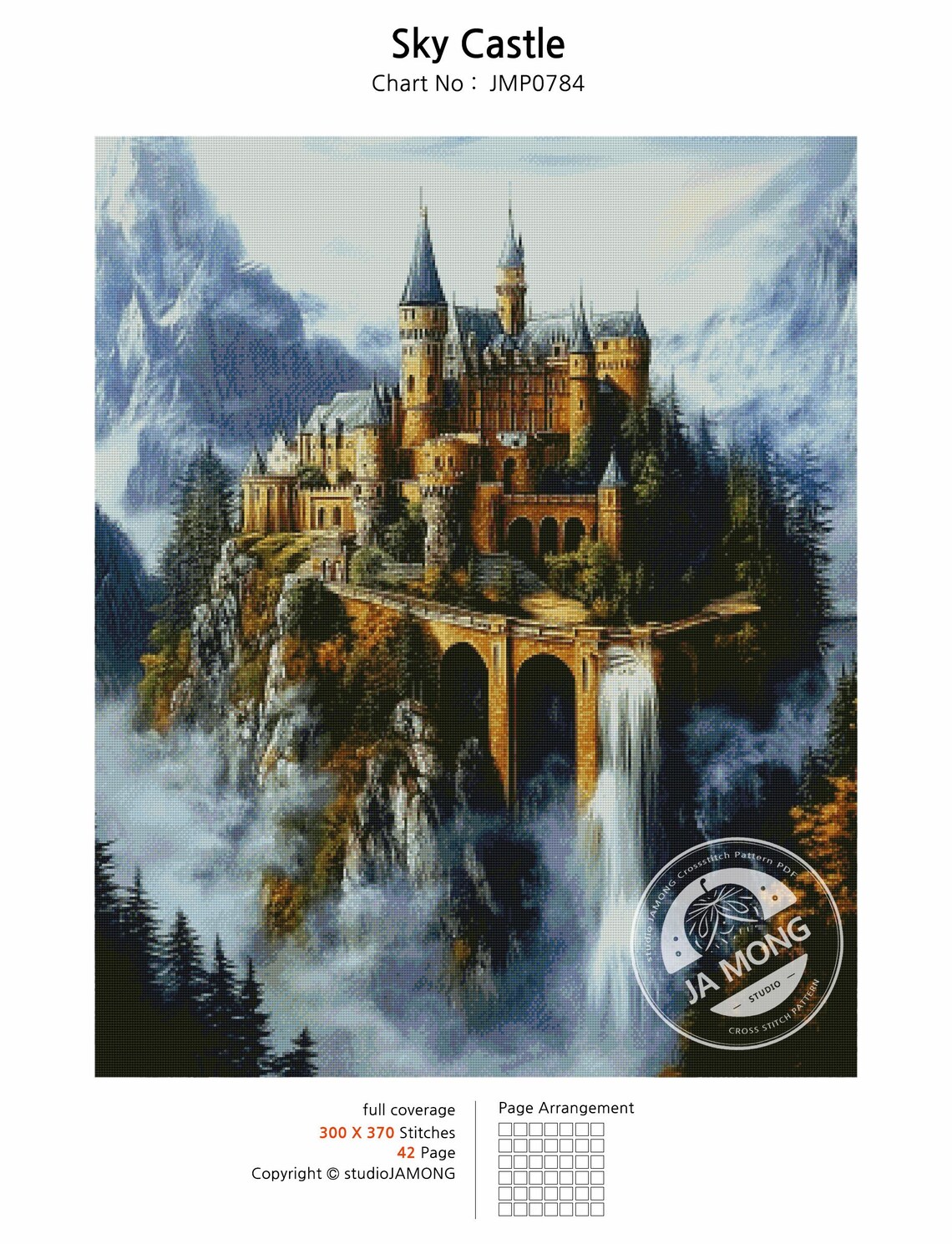 JMP0784 Sky Castle PDF Cross Stitch Pattern Full Coverage Instant ...