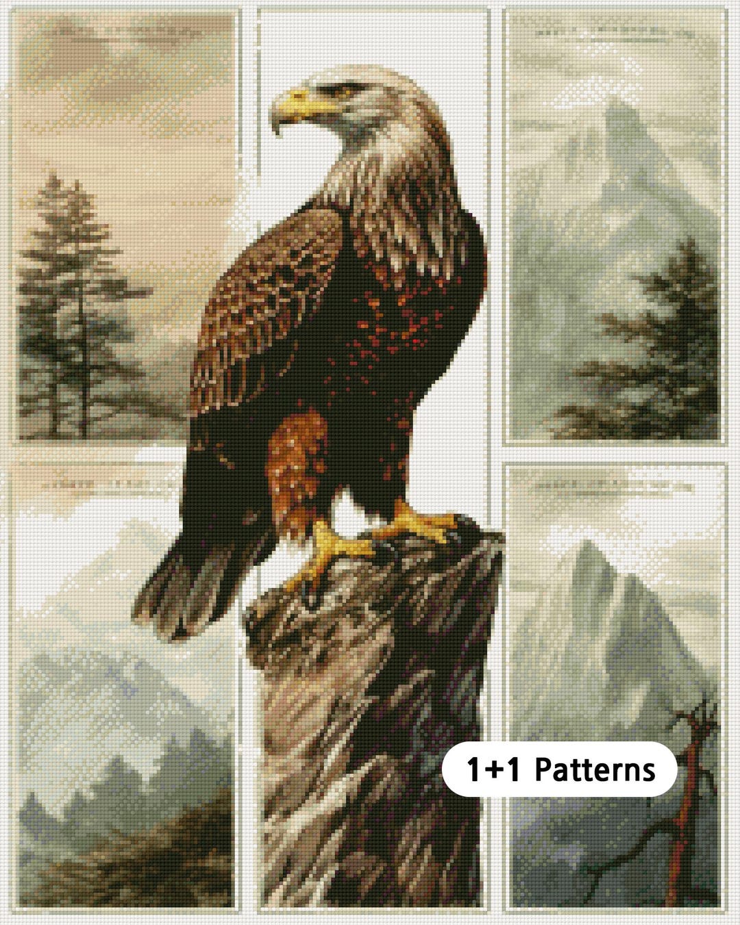 Eagle Pdf File JMP0249 Eagle PDF Cross Stitch Pattern Full Coverage Instant Download ...