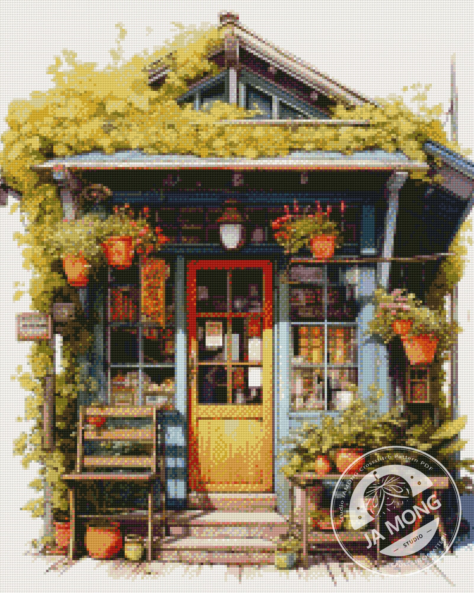 Jmp0314_small Shop, Cross Stitch Pattern PDF, Full Coverage Jmp0314_small Shop, Cross Stitch Pattern PDF, Full Coverage