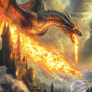 JMP0868 Dragon Fire cross stitch pattern PDF full coverage Hand embroidery pattern Cross Stitch Instant PDF Download