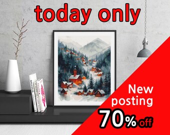 JMP0599_snow mountain, cross stitch pattern PDF, full coverage Hand embroidery pattern, Counted Cross Stitch, Instant PDF Download