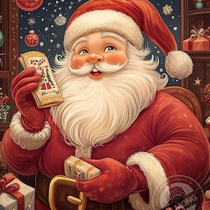 JMP0701_santa claus, cross stitch pattern PDF, full coverage Hand embroidery pattern, Counted Cross Stitch, Instant PDF Download