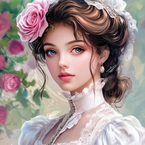 JMP0993 Charming girl cross stitch pattern PDF full coverage Hand embroidery pattern Cross Stitch Instant PDF Download
