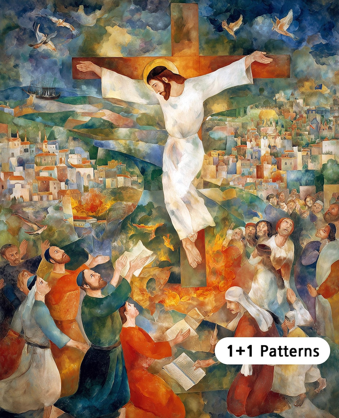 JMP1294 Jesus on the Cross PDF Cross Stitch Pattern Full Coverage ...