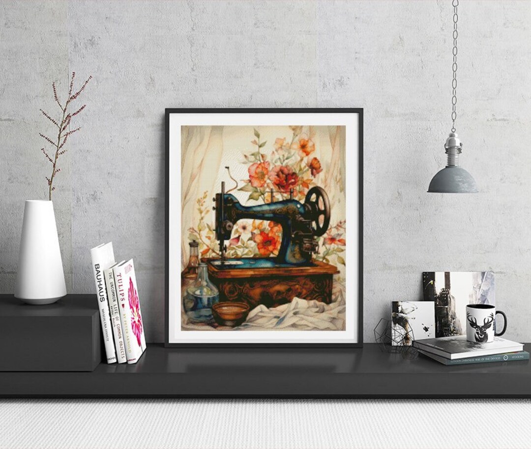 Jmp0137_sewing Machine, Cross Stitch Pattern PDF, Cross Stitch Chart