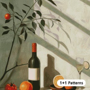 JMP0604_still life, cross stitch pattern PDF, full coverage Hand embroidery pattern, Counted Cross Stitch, Instant PDF Download