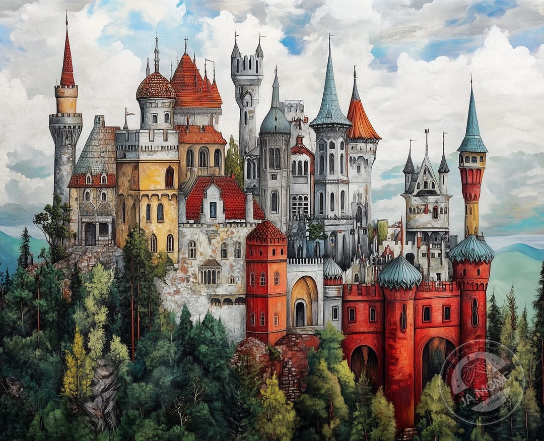 JMP0858 Castle PDF Full Coverage Cross Stitch Pattern Instant Download ...
