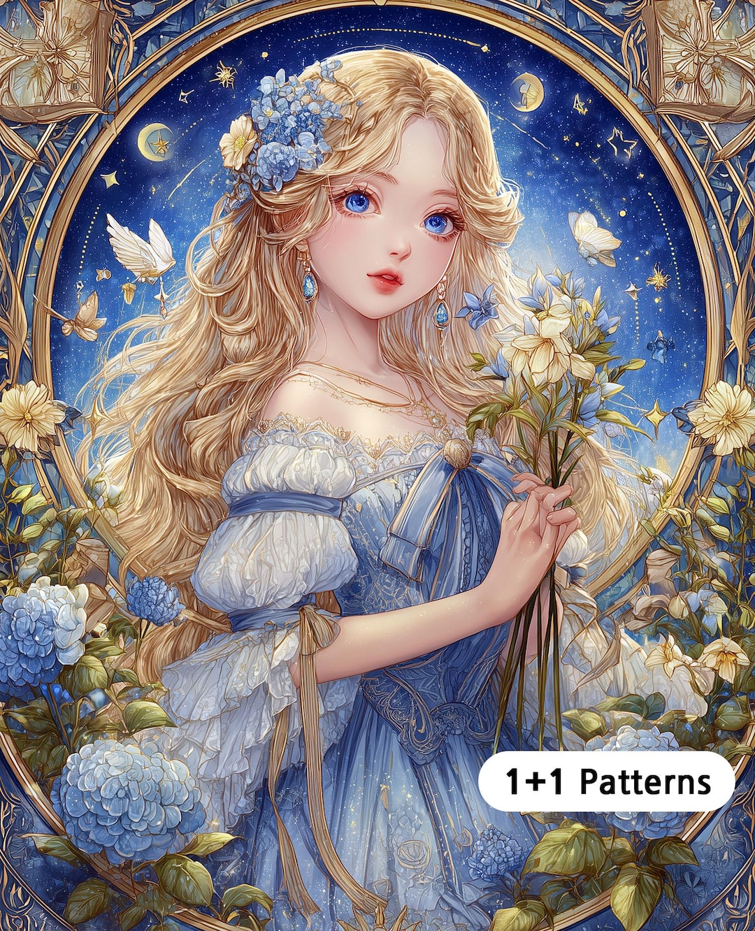 JMP1347 Princess PDF Cross Stitch Pattern Full Coverage Instant ...