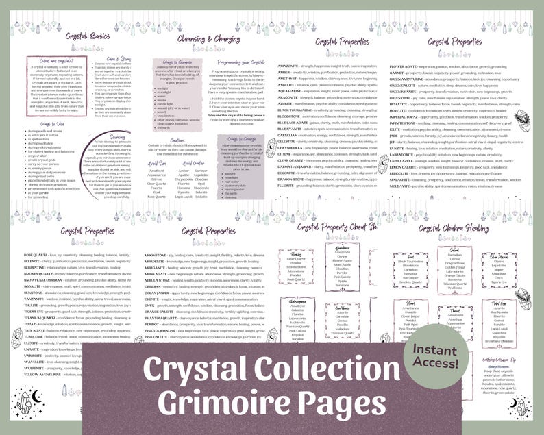 Complete Grimoire Bundle (240+ Pages) | Book of Shadows Printable, Witchcraft PDF, Beginner Witch Kit, Planner & Prompts Included image 5