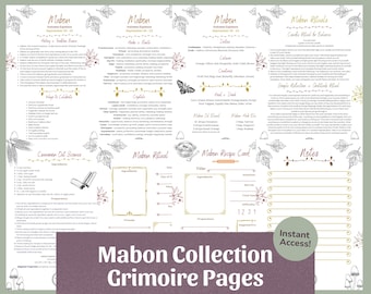 Grimório de Mabon (8 páginas) | Rituais e Correspondências do Equinócio de Outono, Roda do Ano (PDF para impressão)