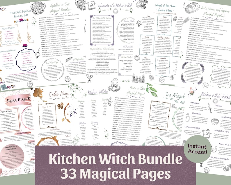 Complete Grimoire Bundle (240+ Pages) | Book of Shadows Printable, Witchcraft PDF, Beginner Witch Kit, Planner & Prompts Included image 4