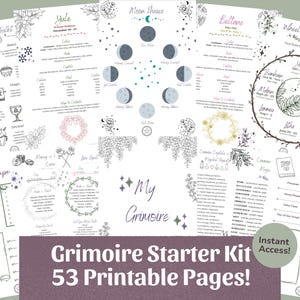 Complete Grimoire Bundle (240+ Pages) | Book of Shadows Printable, Witchcraft PDF, Beginner Witch Kit, Planner & Prompts Included image 2