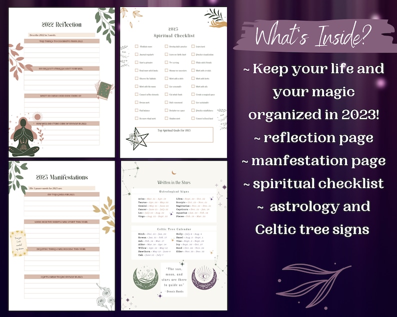 2023 Witches Planner Witch Printables Printable Witch Etsy