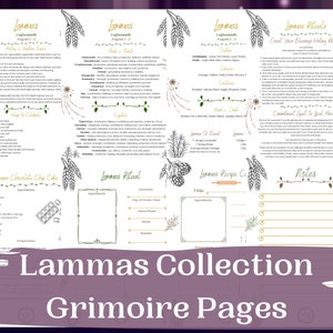 Lammas Lughnasadh grimoirepagina&#39;s, heidense feestdagen, heksenprintables, grimoireprintables, wiel van het jaar, sabbatpagina&#39;s