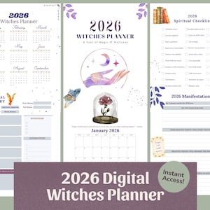 2026 Witch Planner, Pagan Magical Organizer, Grimoire Calendar (Digital Download)