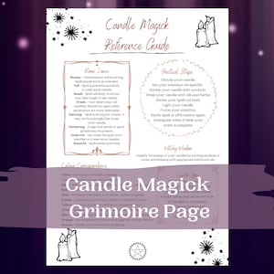 Candle Magick Grimoire Printables, Witch Printables, Book of Shadows, Grimoire Page
