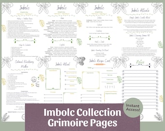 Grimório de Imbolc (8 páginas) | Magia com velas e rituais de renovação, Roda do Ano - PDF para impressão