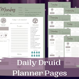 Dagelijkse Druid Planner-pagina's, Druid Printables, afdrukbare Druid Planner, Druid Planner, Druid-pagina's