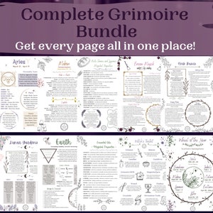 Complete Grimoire Paginabundel, Grimoire Pagina's, Grimoire Printables, Witch Printables, Book of Shadows, Beginner Witch