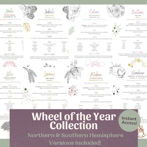 Sabbat Reference Pages (8 Pages) | Wheel of the Year Guide, Pagan Holidays Printable, Grimoire Pages PDF image 1