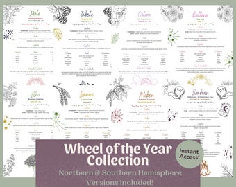 Sabbat Reference Pages (8 Pages) | Wheel of the Year Guide, Pagan Holidays Printable, Grimoire Pages PDF