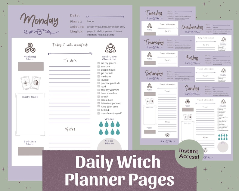 Complete Grimoire Bundle (240+ Pages) | Book of Shadows Printable, Witchcraft PDF, Beginner Witch Kit, Planner & Prompts Included image 10