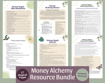 Money Magic & Manifestation Bundle (17 Pages) | Abundance Rituals, Prosperity Planner, Witchcraft Printable PDF