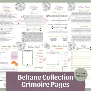 Beltane Grimoire Pages (8 Pages) | Sabbat Printable, Wheel of the Year, Beltane Rituals & Correspondences, Book of Shadows PDF