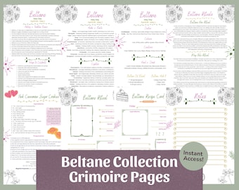 Beltane Grimoire Pages (8 Seiten) | Sabbat Printable, Rad des Jahres, Beltane Rituale & Schriftkorrespondenzen, Buch der Schatten PDF