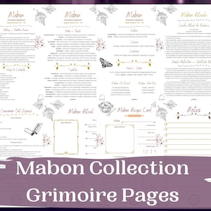 Strony z Mabon Grimoire, Równonoc Jesienna, Święta Pogańskie, Materiały do Wydruku o Czarownicach, Materiały do Wydruku o Grimoire, Koło Roku, Strony Sabatu