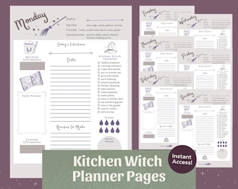 Kitchen Witch Daily Planner | Meal Ritual Tracker (PDF)