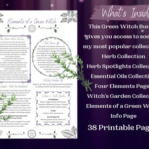 Green Witch Grimoire Page Bundle, Grimoire Pages, Grimoire Printables ...