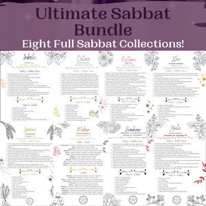 Lot de grimoires Sabbat, pages de grimoire, grimoire imprimables, Roue de l'année, Livre des ombres, Mabon, Samhain, Yule