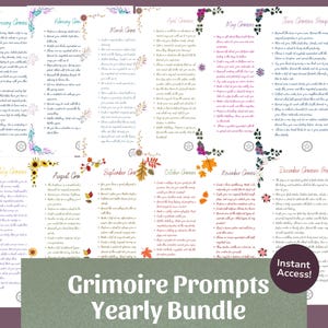 Complete Grimoire Bundle (240+ Pages) | Book of Shadows Printable, Witchcraft PDF, Beginner Witch Kit, Planner & Prompts Included image 6