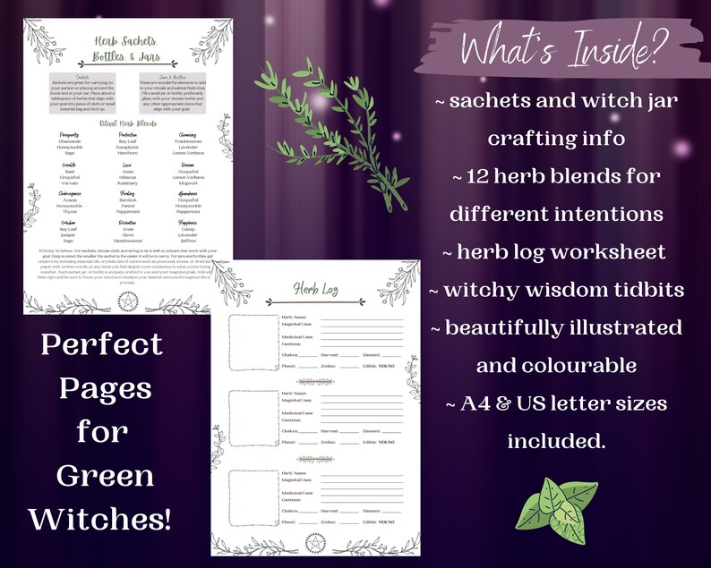 Herb Grimoire Pages Grimoire Printables Witch Printables - Etsy Canada