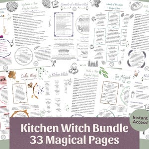 Kitchen Witch Grimoire Bundle | Food Magic, Herbal, Book of Shadows Pages (Digital Download)