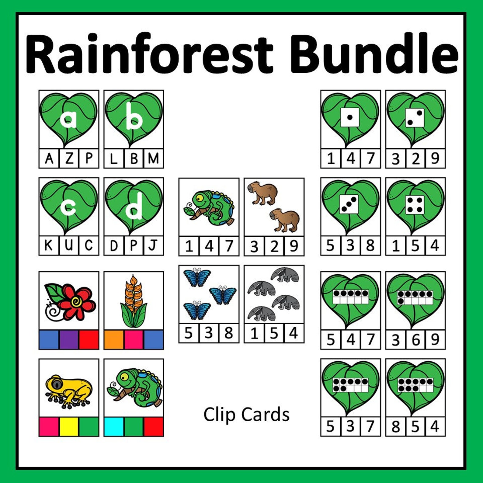 Trace Raint Forest Them Math Rainforest Math & Literacy | Digital Download Products | Teacher ...