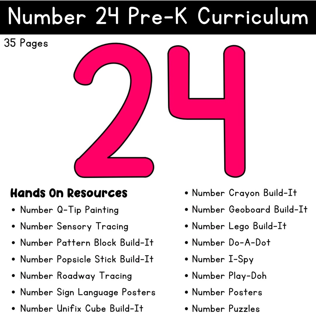 24 Items Example Number 24 Curriculum | Digital Download Products | Teacher Resources - Etsy