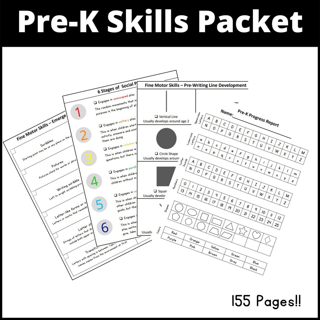 Pre-k Skills/assessment Packet - Etsy