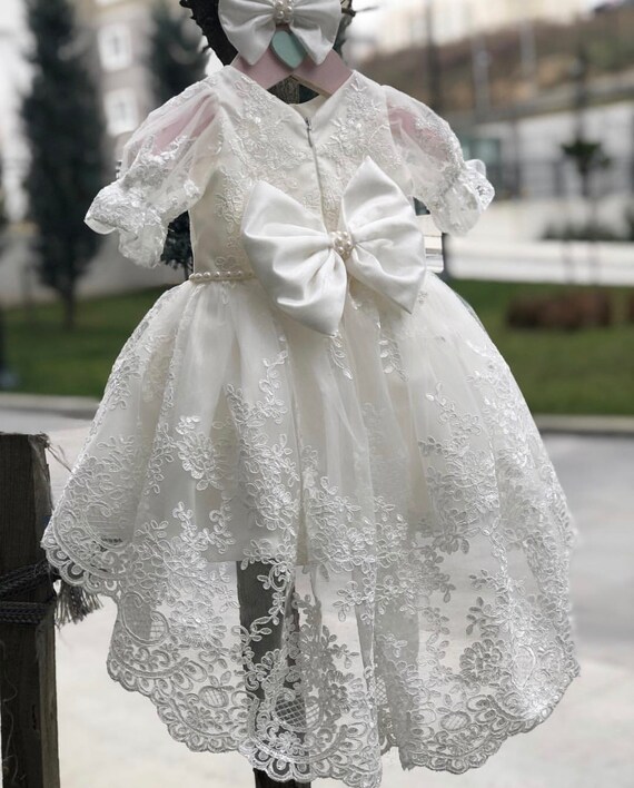 Girls White Christening Dress Birthday Dress Christmas Etsy