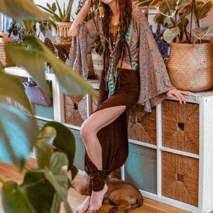 Jasmine Harem Side Split Pants • Genie Harem Pants • Tribal Belly Dance Trousers • Yoga Pants Women Festival Wear • Calluna