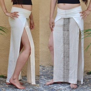 Tribal Side Split Skirt • Adeya Skirt • Simple Rustic Maxi Skirt ...